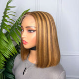 Coup Carré de couleur en cheveux vietnamiens double drawn bob wig