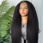 Perruque HD Frontal  13X4 en cheveux cambodgiens  kinky straight