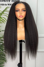 Perruque HD closure 5x5 en cheveux cambodgiens Kinky Straight